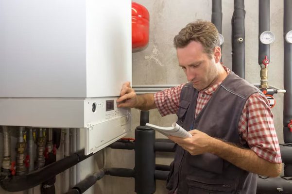 técnico reparando problemas en calderas ferroli