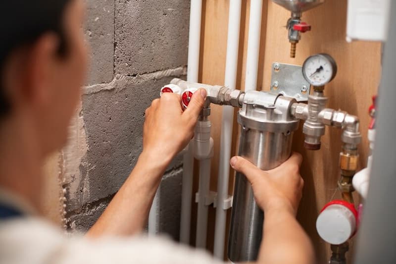 técnico reparando fallo sonda temperatura caldera