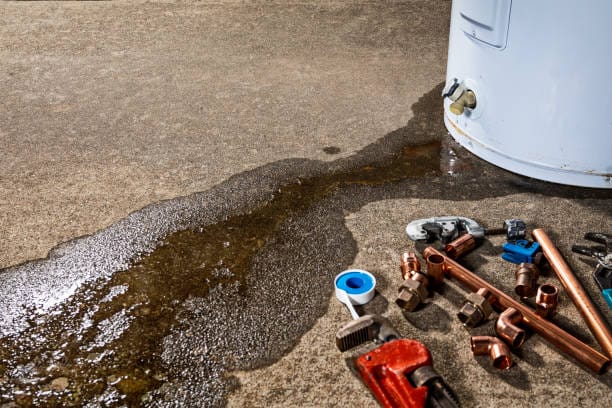 fuga de agua de caldera